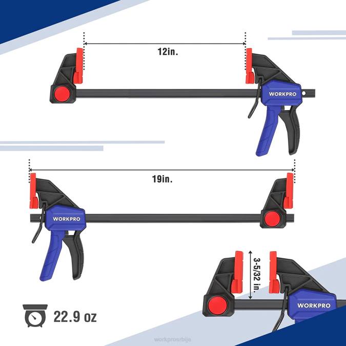 морден WORKPRO 2 ком стезаљке за обраду дрвета, једноручна стезаљка/распршивач средњег оптерећења 300лбс оруђе 2200118