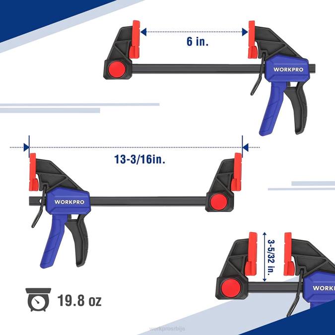користан WORKPRO 2 ком стезаљке за обраду дрвета, једноручна стезаљка/распршивач средњег оптерећења 300лбс оруђе 2200123