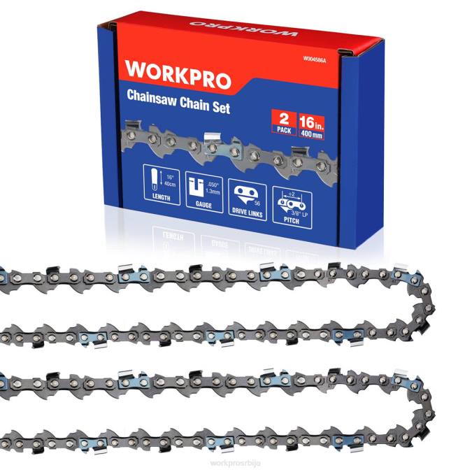 корисним WORKPRO 2 ланац за моторну тестеру, 3/8" корак, 56 погонских карика ланац тестере за сечење дрвета за делове моторне тестере оруђе 2200204