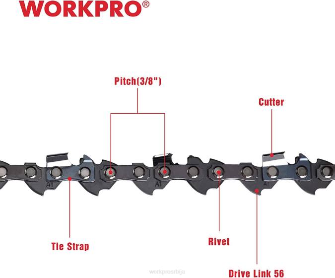 корисним WORKPRO 2 ланац за моторну тестеру, 3/8