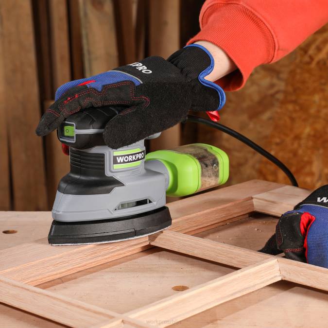 користан WORKPRO 1,6 амп детаљна брусилица, 13000 опм компактна електрична брусилица са сакупљачем прашине оруђе 2200239