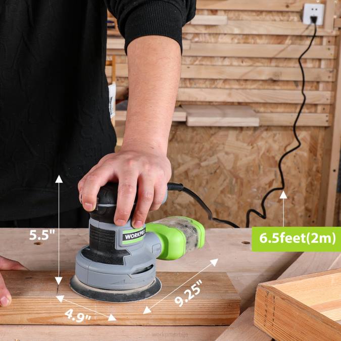 корисним WORKPRO 2,5 амп електрична 5-инчна насумична орбитна брусилица, 6 променљивих брзина од 7000 до 14000 о/мин оруђе 2200233