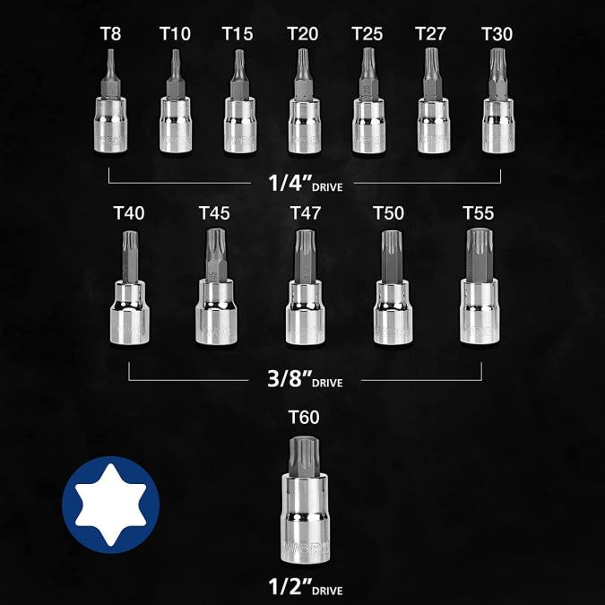 морден WORKPRO 13 ком торк сет насадних наставака (само за ручну употребу) оруђе 2200127
