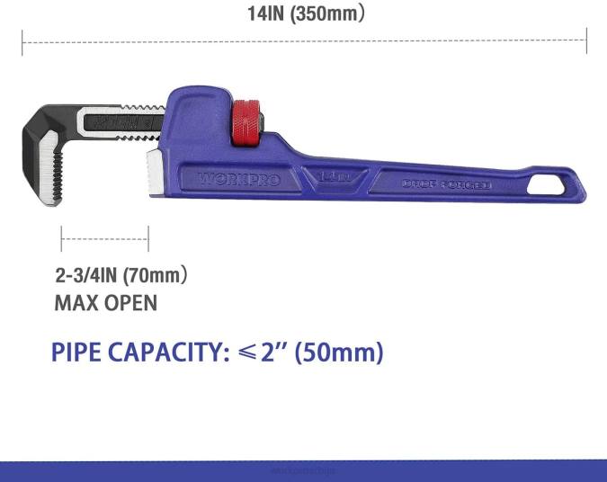 корисним WORKPRO Прави водоводни кључ од 14 инча за тешке услове рада оруђе 220089