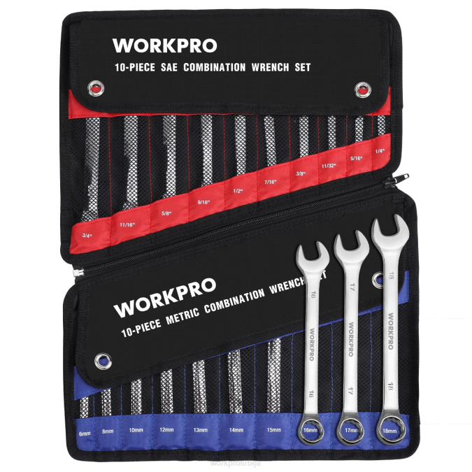 морден WORKPRO 20 ком метричких и сае комбинација цр-в кључева са 12 тачака оруђе 220093