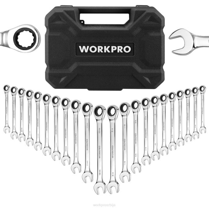 морден WORKPRO 22-делни сет комбинованих кључева са чегртаљком оруђе 220081