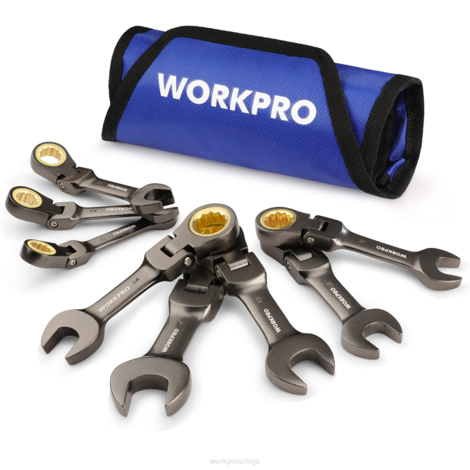 Нова WORKPRO Сет комбинованих кључева са флексибилном главом од 8 комада оруђе 220082