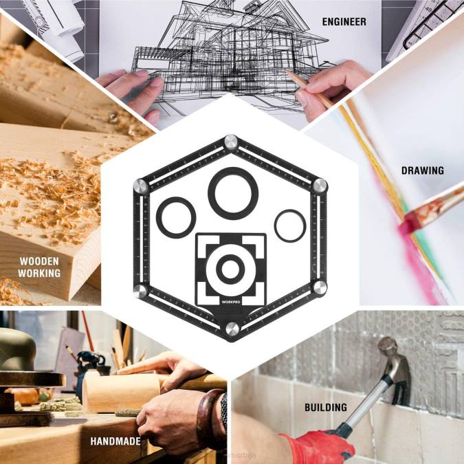 Нова WORKPRO мерач контуре и комбиновани сет алата за мерење угла са 6 страна оруђе 2200107