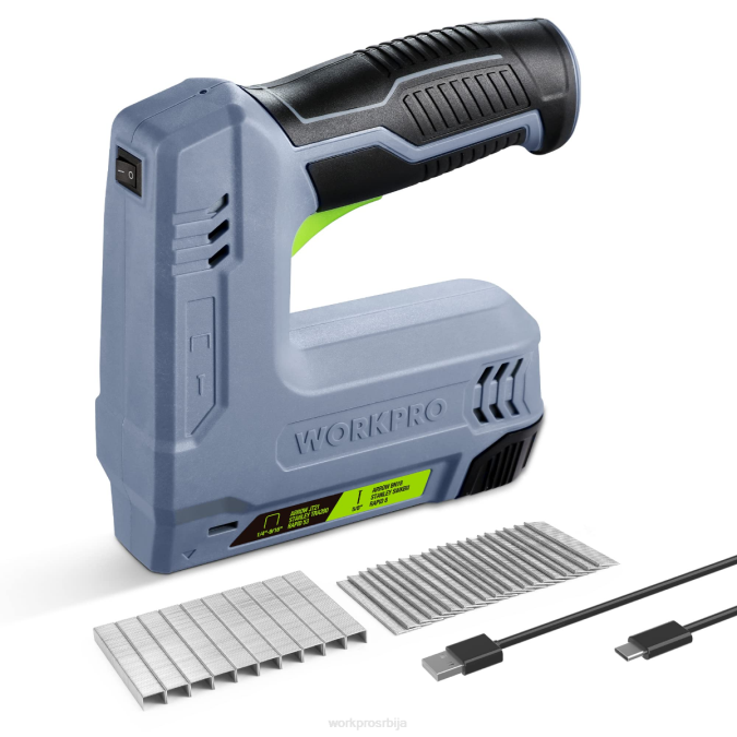 розе/сива WORKPRO 3.6в 2.0ах електрични бежични 2-у-1 пиштољ за спајање и ексере на батерије оруђе 2200265