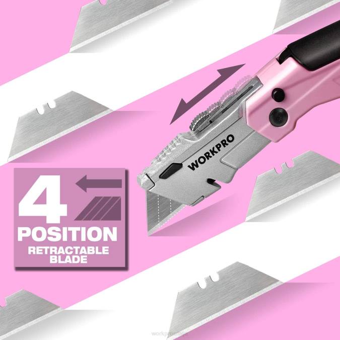 розе WORKPRO брзопроменљиви склопиви нож са 12 додатних сечива оруђе 220037