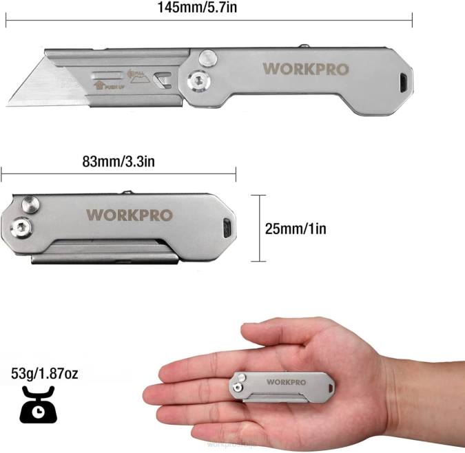 Нова WORKPRO Преклопни џепни нож за брзу промену мини преклопни нож од нерђајућег челика са копчом за каиш оруђе 220047
