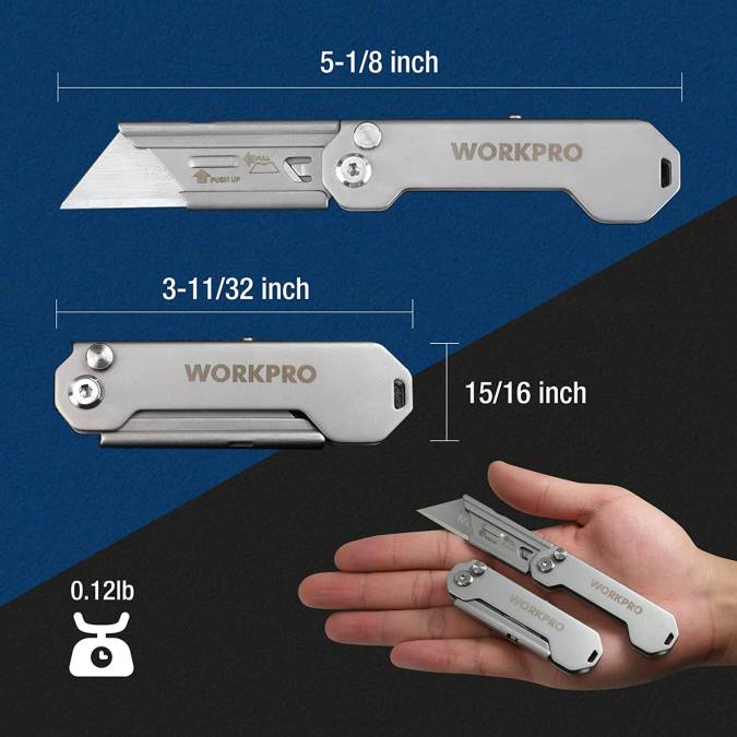 користан WORKPRO 3 ком склопиви сет ножева ножева за брзо мењање сечива оруђе 220043