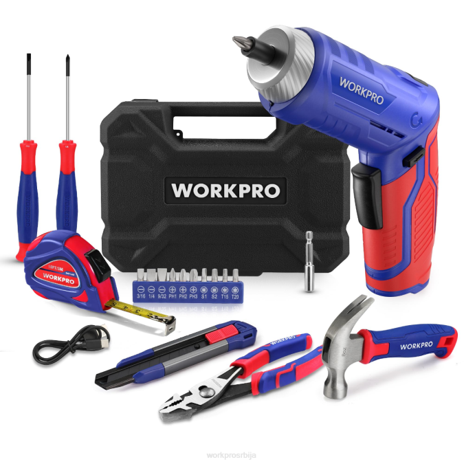 розе/плаве WORKPRO Комплет општег кућног алата од 18 комада оруђе 2200102