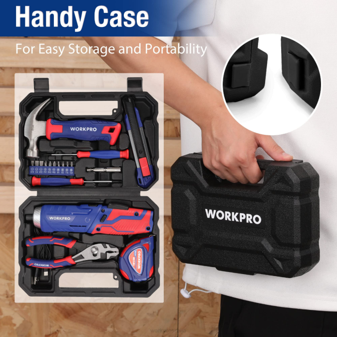 розе/плаве WORKPRO Комплет општег кућног алата од 18 комада оруђе 2200102