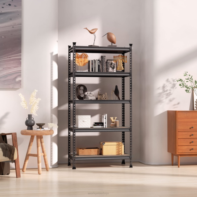 морден WORKPRO 5-слојна подесива метална полица за складиштење тешких регала, носивост 4000 лбс складиште 220012