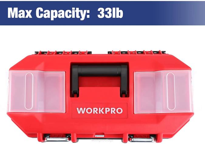 корисним WORKPRO кутија за алат преносива са уклоњивим лежиштем за тешке услове рада кутија за алате са 2 метална засуна складиште 220033