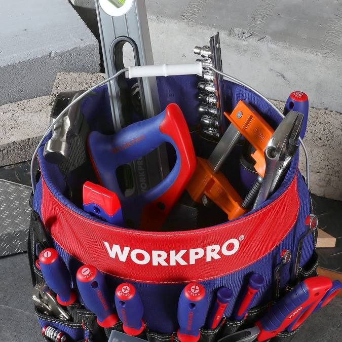 користан WORKPRO Организатор алата са кантом са 51 џепом (алати нису укључени) складиште 220020
