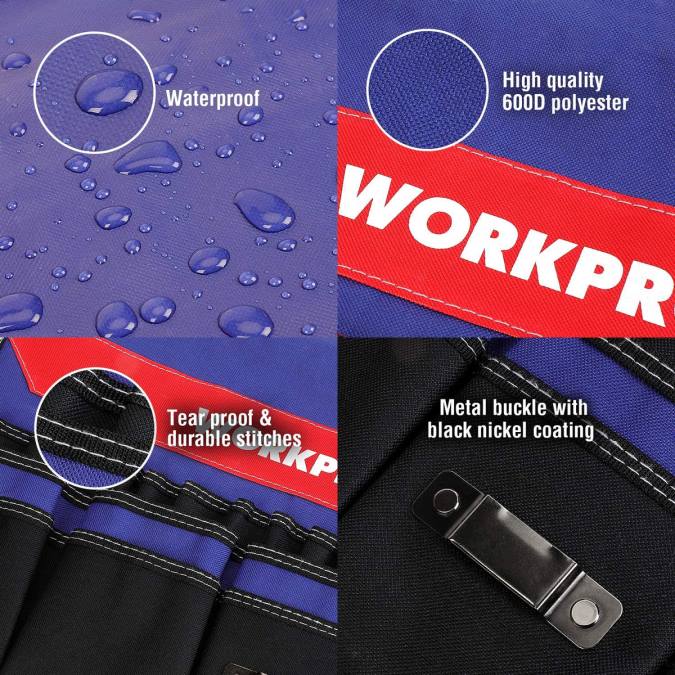 користан WORKPRO Организатор алата са кантом са 51 џепом (алати нису укључени) складиште 220020