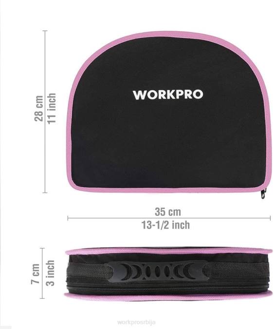 розе WORKPRO Комплет алата од 103 комада са округлом торбицом за лако ношење, савршеним за кућно одржавање оруђе 2200248