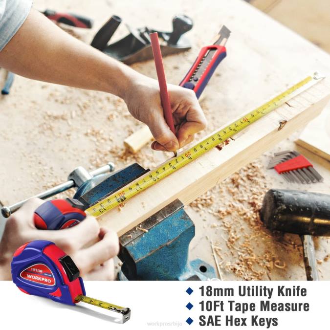 розе/плаве WORKPRO Комплет кућних алата од 35 комада са кутијом за одлагање алата оруђе 2200246