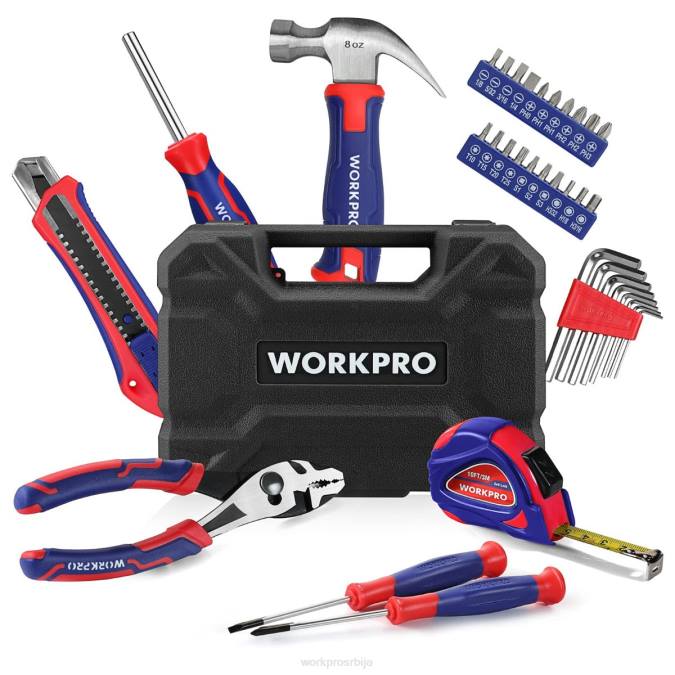 розе/плаве WORKPRO Комплет кућних алата од 35 комада са кутијом за одлагање алата оруђе 2200246