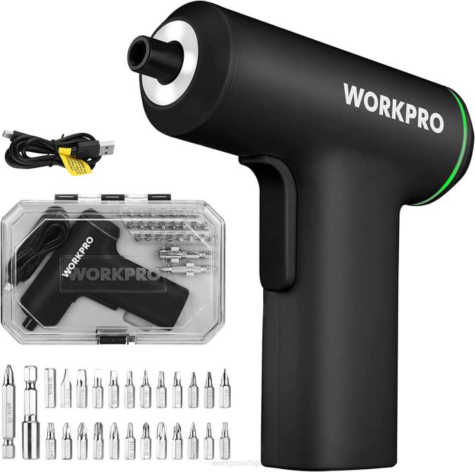 розе/црна WORKPRO електрични бежични 4в усб пуњиви литијум-јонски комплет одвијача оруђе 2200234