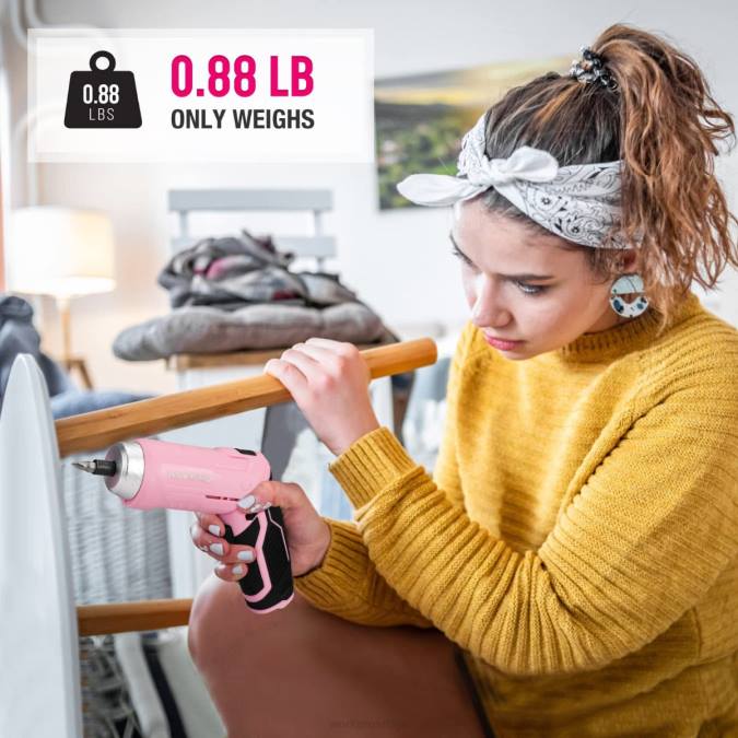 розе WORKPRO Сет алата од 75 комада, ротирајући акумулаторски одвијач од 3,7 В и комплет алата за домаћинство оруђе 2200260