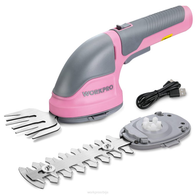 розе/зелена/бела WORKPRO 2 у 1 ручне 3,6 В електричне бежичне тример маказе за живу ограду/резач траве оруђе 2200268