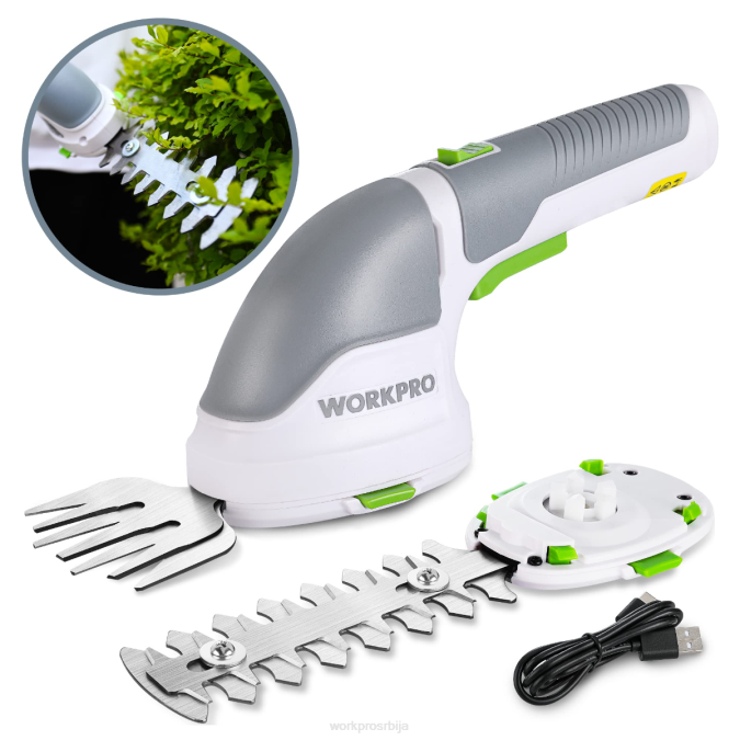 розе/зелена/бела WORKPRO 2 у 1 ручне 3,6 В електричне бежичне тример маказе за живу ограду/резач траве оруђе 2200268
