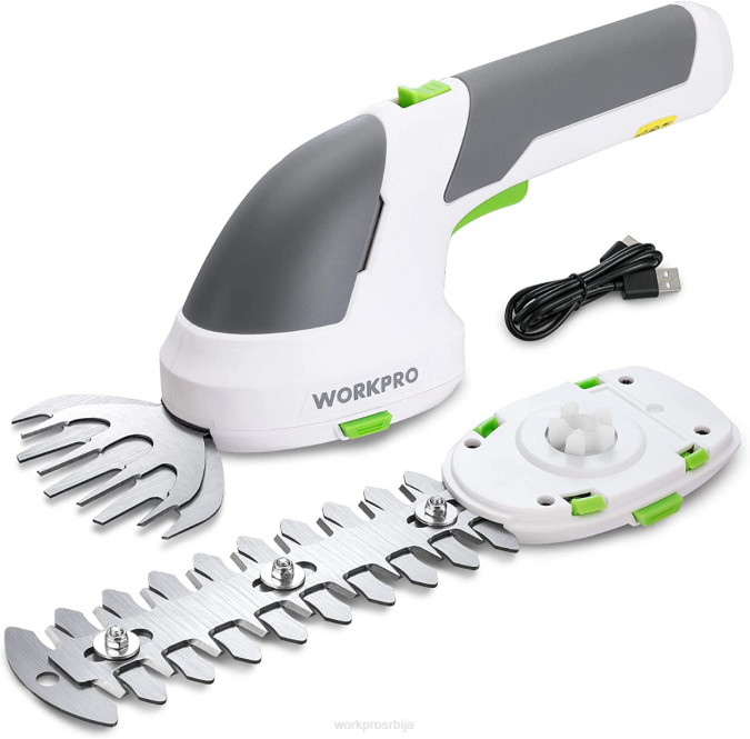 розе/зелена/бела WORKPRO 2 у 1 ручне 7,2 В електричне бежичне тример маказе за живу ограду/резач траве оруђе 2200269