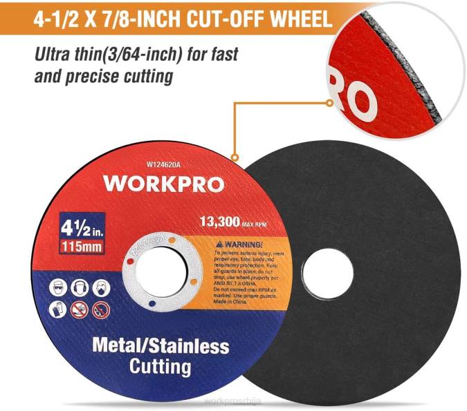 корисним WORKPRO 20 ком металне плоче за сечење од нерђајућег челика танке металне резне плоче за угаону брусилицу оруђе 2200195
