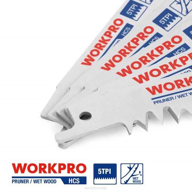 користан WORKPRO Сет листова клипне тестере за резидбу дрвета од 5 комада од 9 инча оруђе 2200208