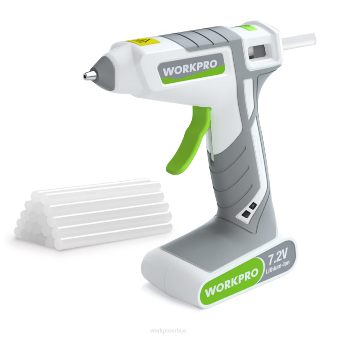 розе/бело WORKPRO 7.2в бежични комплет пиштоља за топљење лепка оруђе 2200164