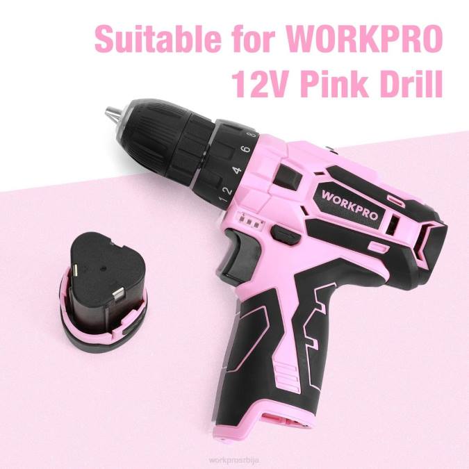 розе WORKPRO 12в литијум-јонска заменска батерија за 12в акумулаторску бушилицу оруђе 2200223