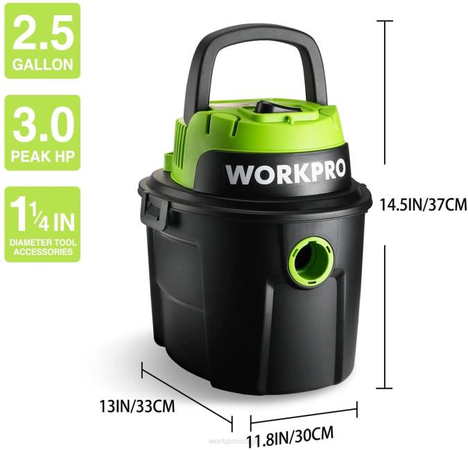 корисним WORKPRO мокри/суви усисивач 2,5 галона 3 вршне снаге, преносиви усисивач за кућу оруђе 2200216