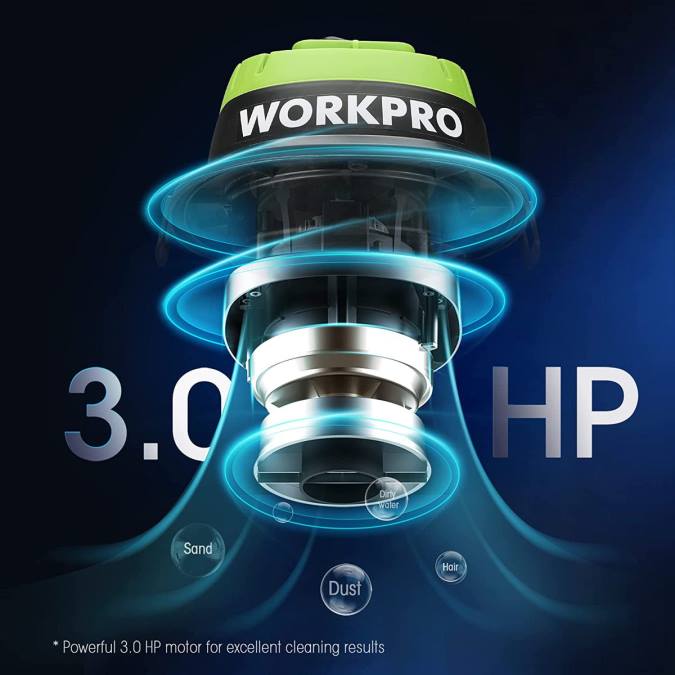 корисним WORKPRO мокри/суви усисивач 2,5 галона 3 вршне снаге, преносиви усисивач за кућу оруђе 2200216
