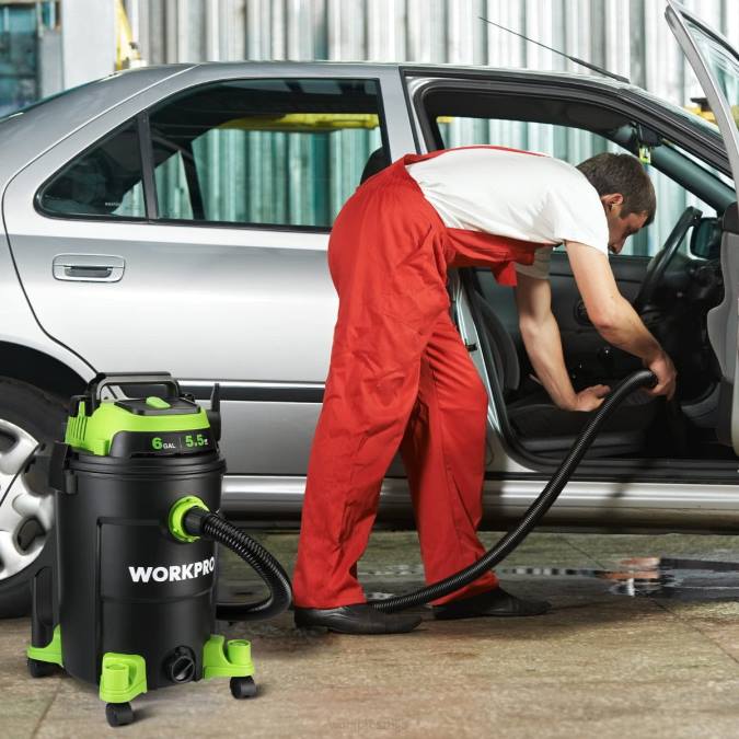 користан WORKPRO 6 галона схоп вацуум 5.5 вршне коњске снаге схоп усисивач са хепа филтер цревом и прибором оруђе 2200215