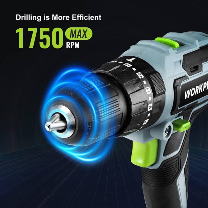 корисним WORKPRO 20в мак сет акумулаторске бушилице, електрична ударна бушилица са 102 комада прибора, 2 к 2.0ах литијум-јонске батерије са брзим пуњачем оруђе 2200170