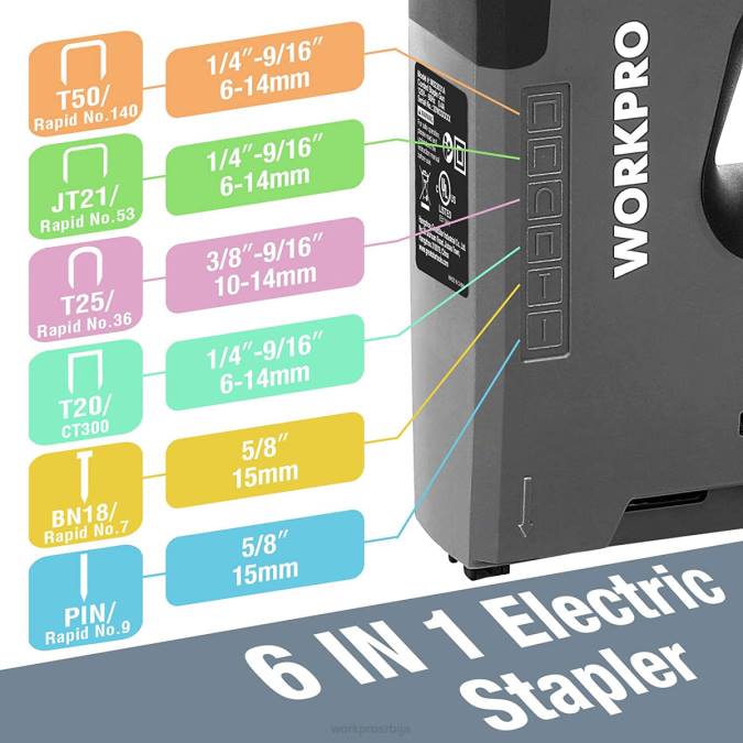 корисним WORKPRO 110в 6 у 1 електрични хефталица за дии пројекат обраде дрвета оруђе 2200167