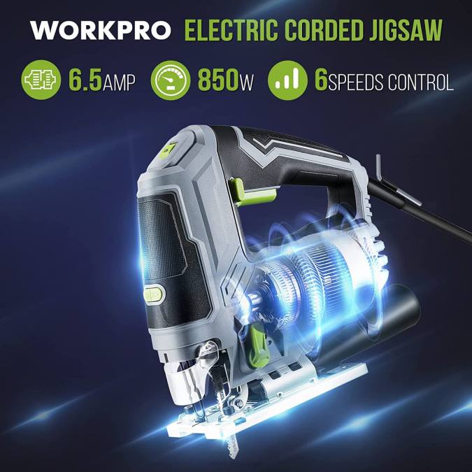 морден WORKPRO убодна тестера, комплет алата за електричну убодну тестеру од 6.5амп 850в оруђе 2200241